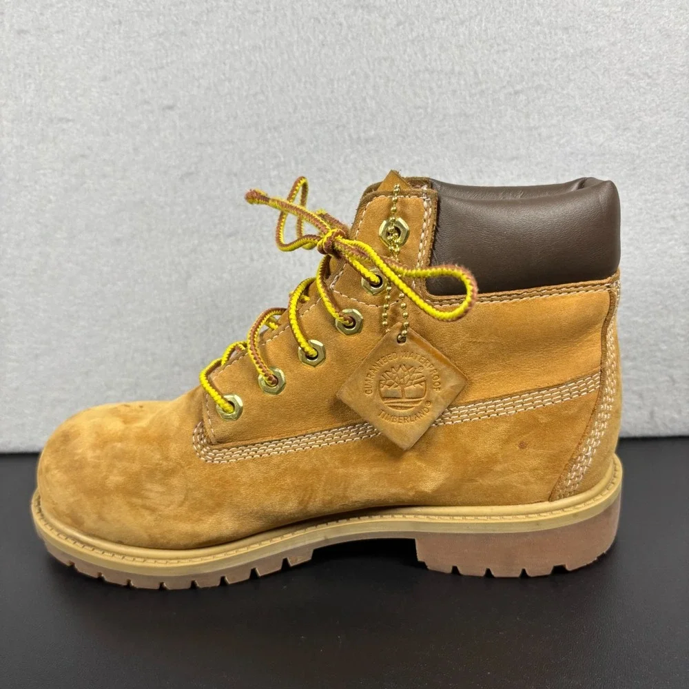 Timberland Grade-School Premium 6-Inch Waterproof Boots Boys Size 3 Wheat Brown